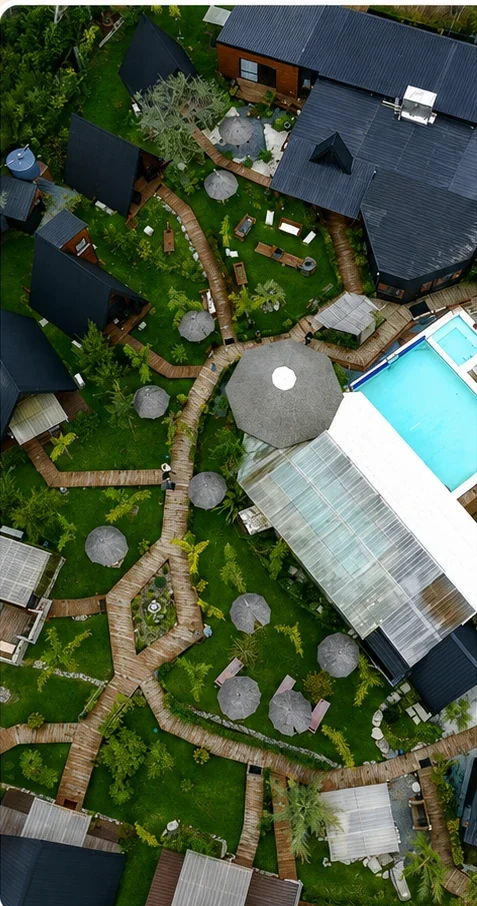 Vista aérea del complejo Alpinas Ocean Park