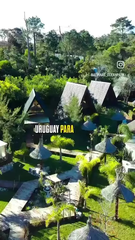Vista aérea de las cabañas de Alpinas Ocean Park